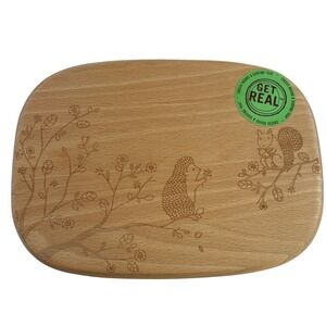 Get Real Beechwood Cheese Board Serving Tray Hedgehog Squirrel Housewarming Gift